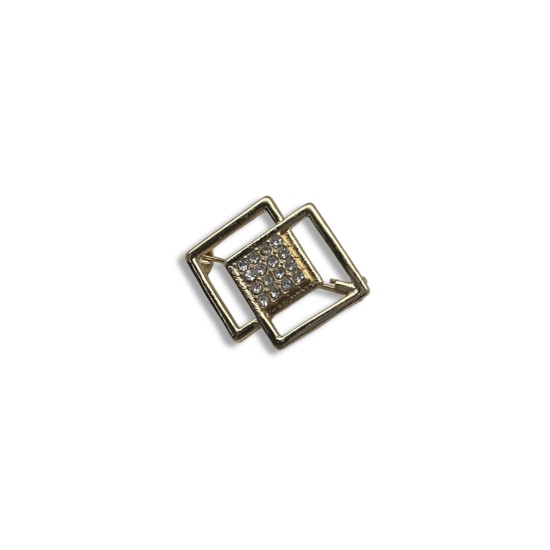 Square gold brooch