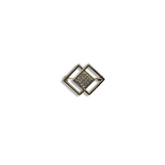 Square gold brooch