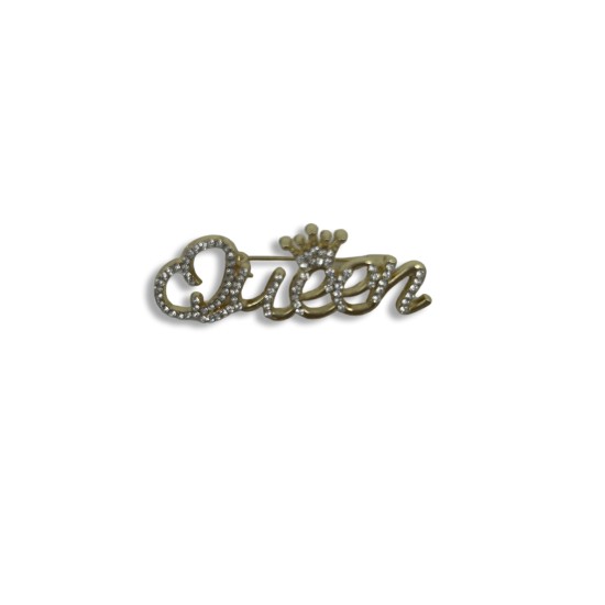 Crown letter brooch