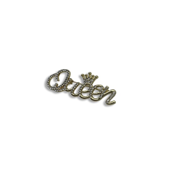 Crown letter brooch