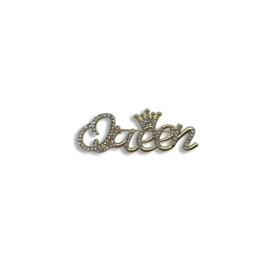 Crown letter brooch