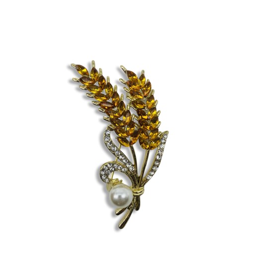 Wheat pearl brooch