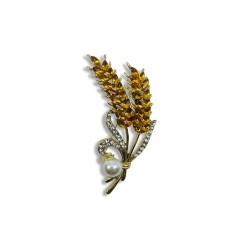Wheat pearl brooch