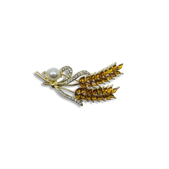 Wheat pearl brooch