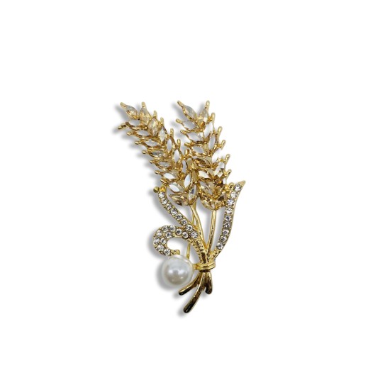 Wheat pearl brooch
