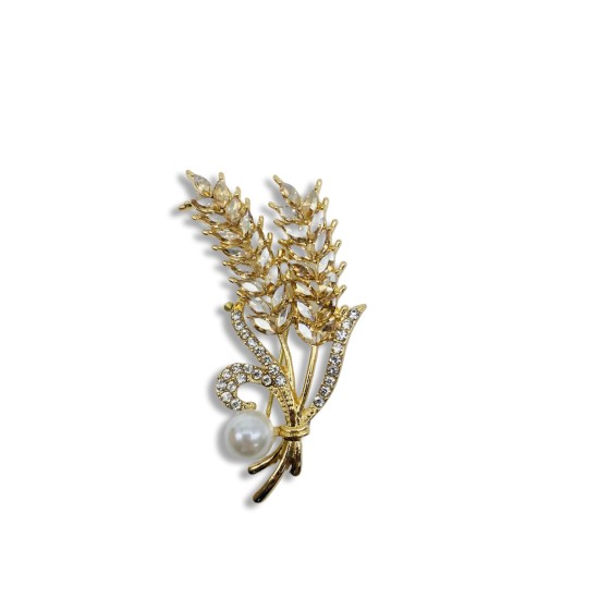 Wheat pearl brooch
