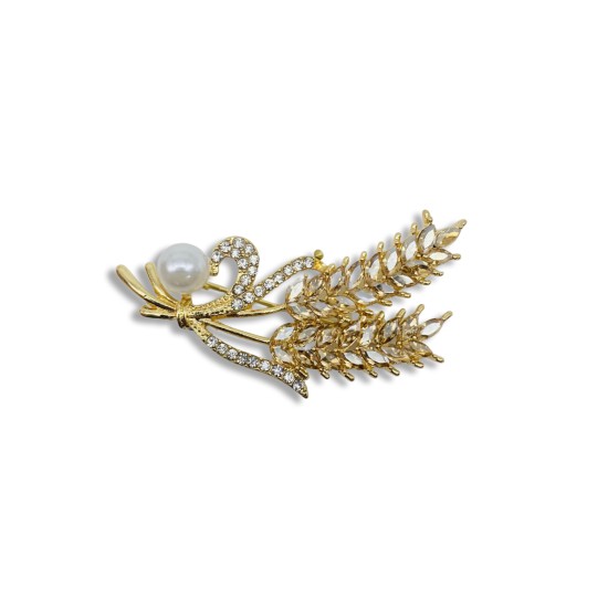 Wheat pearl brooch
