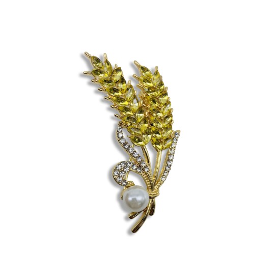 Wheat pearl brooch