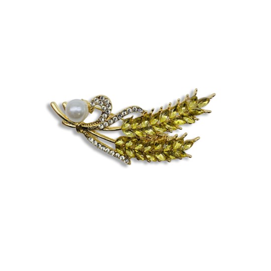 Wheat pearl brooch