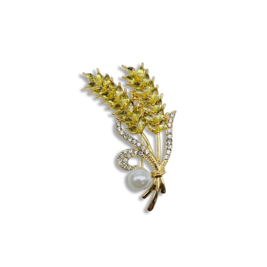 Wheat pearl brooch