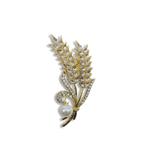 Wheat pearl brooch