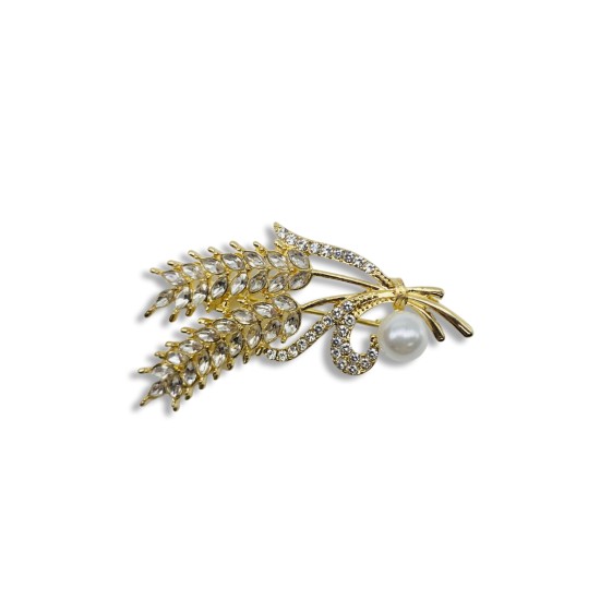 Wheat pearl brooch