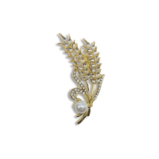 Wheat pearl brooch