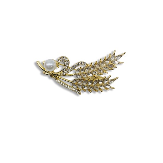 Wheat pearl brooch